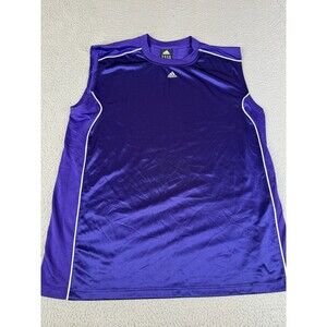 VINTAGE ADIDAS Tank Top Mens XL Purple Sleeveless Athletic Training Shirt